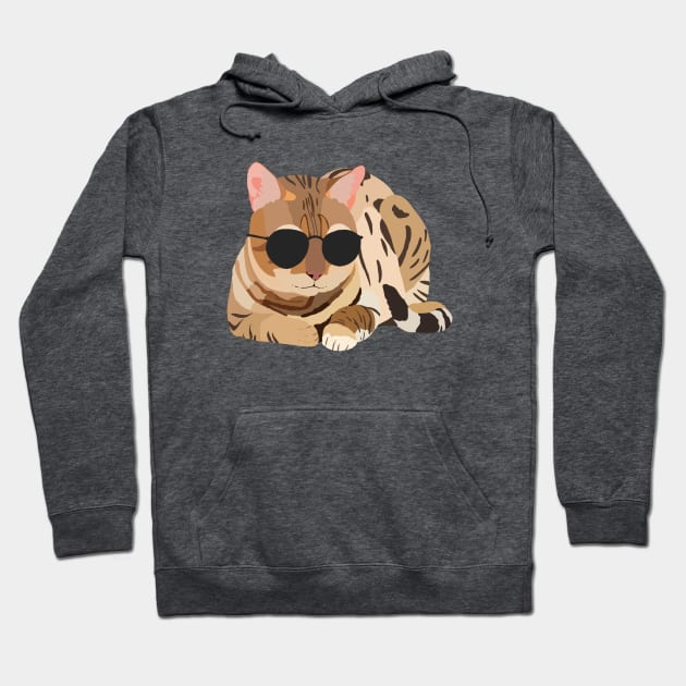 Cool Cat, Cat with Sunglasses, Chill Kitty Hoodie by sockdogs